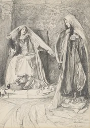 Rebecca en Rowena, illustratie voor Ivanhoe