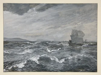 Zeegezicht met zeilboot