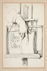 Schets voor Ex Libris: M.G. & E.A. Abbey