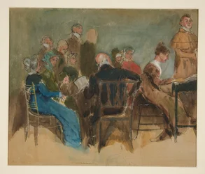 Schets van vrouwen in een interieur - niet-geïdentificeerde illustratie