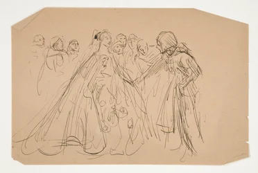 Studie voor De zoektocht naar de Heilige Graal (serie van vijftien schilderijen voor de Boston Public Library, voltooid in 1901)