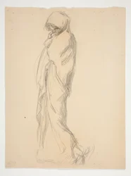 Studie voor figuur van 11 uur(?) in 