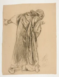 Studie van Sir Galahad, voor een van de muurschilderingen uit De Zoektocht naar de Heilige Graal (een serie van vijftien schilderijen voor de Boston Public Library, voltooid in 1901)