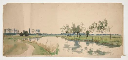 Bomen langs een rivier