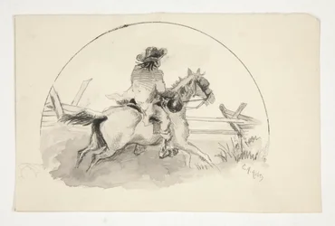Ongeïdentificeerde illustratie [Man te paard]