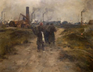 Avond in het Zwarte Land (olieverf op doek)