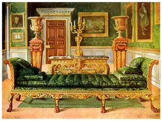 Mahoniehouten en vergulde Georgische suite, Longford Castle, Wiltshire, 1911-1912