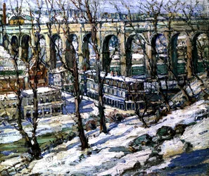 Hoge brug over de Harlem River, VS, ca. 1907
