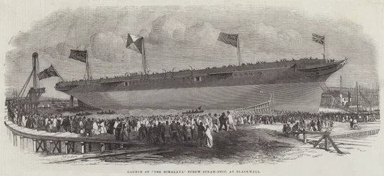 Lancering van de Himalaya schroefstoomschip, in Blackwall
