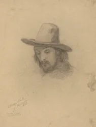 Edward Winslow, schets voor Ondertekening van het Compromis in de Hut van de Mayflower