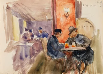 Aan de bar, blad uit Järnefelts schetsboek