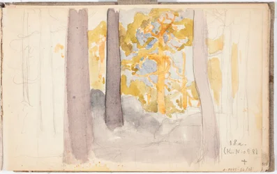Boslandschap, pagina uit het schetsboek van Järnefelt
