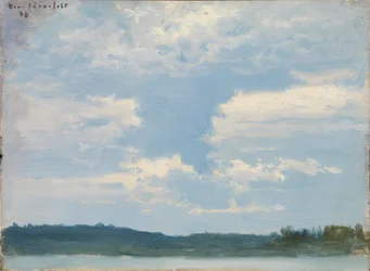 Meerlandschap, bewolkte lucht