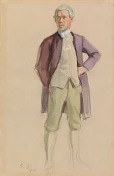 Man in rococokleding (F. E. Sillanpää), studie voor de muurschildering Ontmoeting van het Aurora-gezelschap