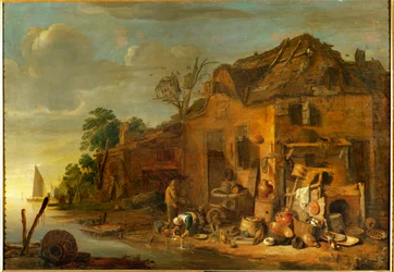 Boerderij (schilderij op eikenhout)