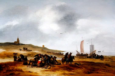 Vis uitgestald voor Verkoop op het Strand van Scheveningen