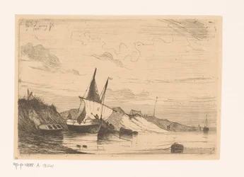 Vissersboot bij de duinen van Blankenberge