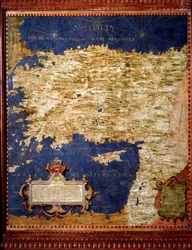 Kaart van Anatolië, gemaakt door Egnazio Danti (1536-1586), Italiaans wiskundige, kosmograaf en architect. Rond 1567. Florence, Palazzo Vecchio, Sala del Mappamondo.