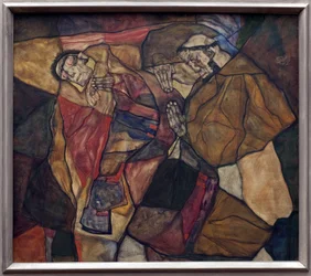 Doodsstrijd. 1912. Oostenrijkse kunst, 20e eeuw. Neue Pinakothek, München (Duitsland).