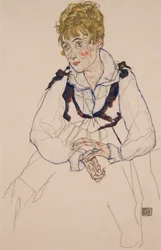De vrouw van de kunstenaar, zittend