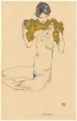 De maagd [recto]; zonder titel [kopstudie, verso]
