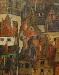 De kleine stad, ook kleine stad (schilderij op doek)