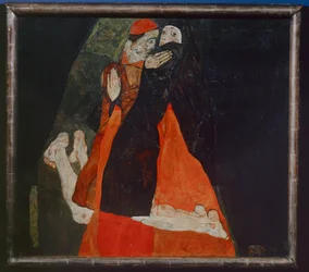 Kardinal und Nonne, Kardinaal en non ... (olieverf op doek)