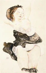 Liggend Jong Meisje, Half Naakt, 1912