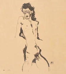 Mannelijk naakt zelfportret
