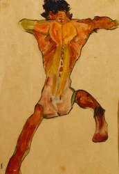 Mannelijk naakt gezien van achteren; Mannlicher Ruckenakt, 1910