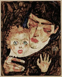 Mutter und Kind II (olieverf op hout)