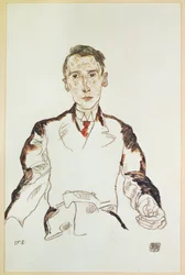 Portret van Dr. Heinrich Rieger (gouache, aquarel en potlood)