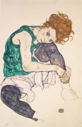 Zittende vrouw met gebogen knieën (Adele Herms)