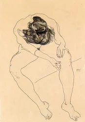 Zittende vrouwelijke naakt, 1912