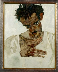 Zelfportret met neergeslagen hoofd