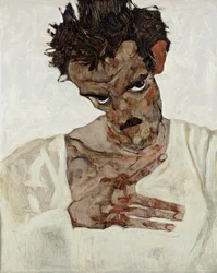Zelfportret met gebogen hoofd