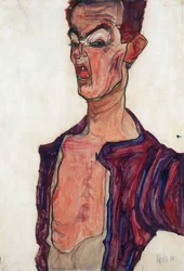 Zelfportret, grimassend