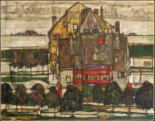 Enkele Huizen (Huizen met Berg) 1915