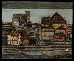 Buitenwijk I (schilderij op doek)