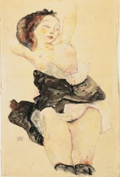 Jong meisje liggend, half naakt, 1912