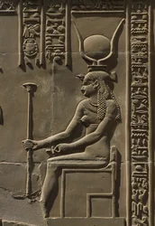 Detail van een reliëf, Hathor-steen