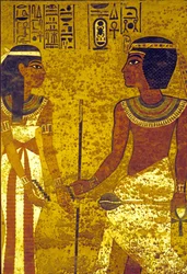 Oude Egypte, Toetanchamon met zijn vrouw, graf van Toetanchamon, Thebe