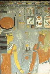 Horemheb en Hathor, uit het graf van Horemheb (ca. 1323-1295 v.Chr.), Nieuwe Rijk