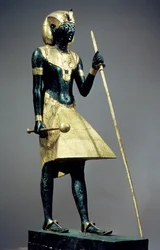 Levensgroot beeldje van de koning, uit het graf van Toetanchamon (ca. 1370-52 v.Chr.), Nieuwe Rijk