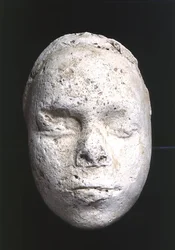 Mannelijk masker, mogelijk een studie van een beeldhouwer, uit Tell El-Amarna, ca. 1353-1295 v.Chr. (gips)