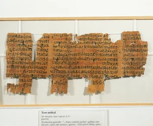 Medisch recept geschreven op papyrus