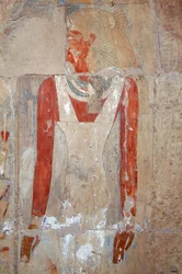 Geschilderd reliëf, Dodentempel van Hatsjepsoet, Deir el-Bahri, Thebaanse necropolis (UNESCO Werelderfgoedlijst)