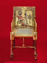 De troon, uit het graf van Toetanchamon (ca. 1370-1352 v.Chr.), Nieuwe Rijk