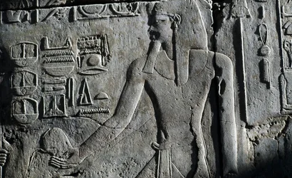 Bas-reliëf, Tempel van Luxor, Luxor, Thebe (UNESCO Werelderfgoed)