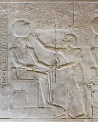 Bas-reliëf, tempel van Seti I, Abydos, Egypte